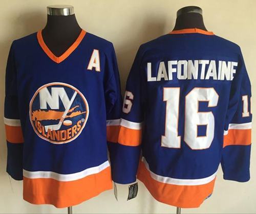 Islanders #16 Pat LaFontaine Baby Blue CCM Throwback Stitched NHL Jersey